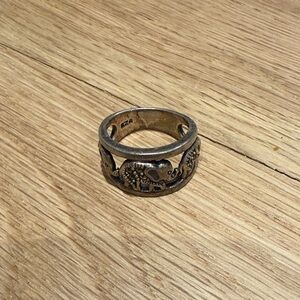 Silver Elephant Band Ring
